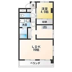 マンション富塚 1LDKの間取図画像