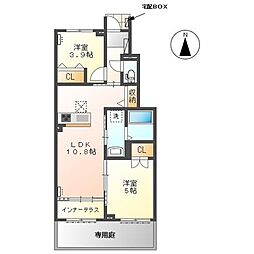 仮)津島市藤浪町新築アパート 2LDKの間取図画像