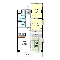 サンケンユーム 3LDKの間取図画像