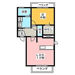 Ｃａｓａ・リベルタ 3階1LDKの間取り