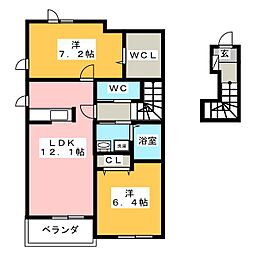 ネオシティ葵B 2LDKの間取図画像