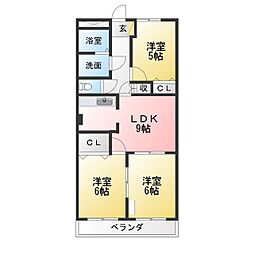 ファミリーメゾン・新城 3LDKの間取図画像