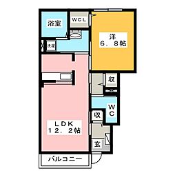 ソレイユ 1LDKの間取図画像
