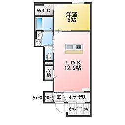 スイレン 1LDKの間取図画像