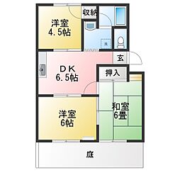 エルハイム森 3DKの間取図画像