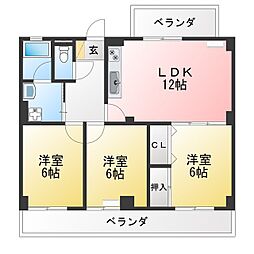 グランドハイツセンチュリー21 3LDKの間取図画像