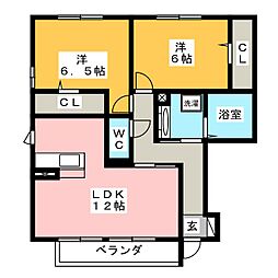 シーキューブ 2LDKの間取図画像
