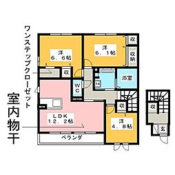 ボヌールA 3LDKの間取図画像