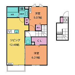 フェリース 2LDKの間取図画像