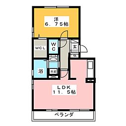 ウィルモア蔵子C 1LDKの間取図画像