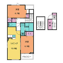 エバー・ピークスI 2LDKの間取図画像
