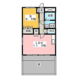 ハイツルミナス2 1LDKの間取図画像