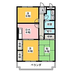 エステートM・A 3DKの間取図画像
