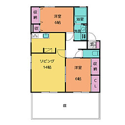 シャンテラ・ヴィ八幡町NORTH 2LDKの間取図画像