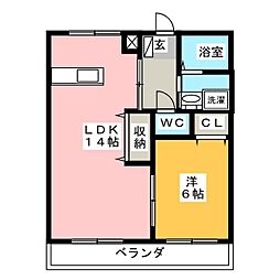 リヴァージュA 1LDKの間取図画像