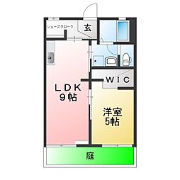 フレグランススズキA棟 1LDKの間取図画像
