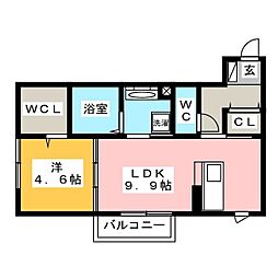 カーサ・ソラーレ 1LDKの間取図画像