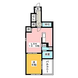 サジタリア 1LDKの間取図画像