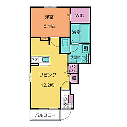 ラ・フォンテC 1LDKの間取図画像