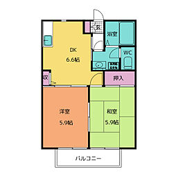 ネオパルC 2DKの間取図画像