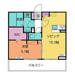 ミエルノール 1LDKの間取図画像