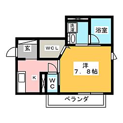 NCSTYLE豊川 1Kの間取図画像