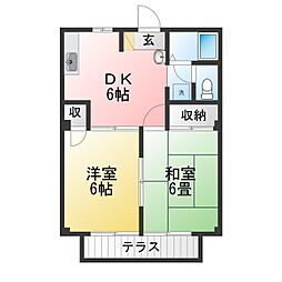 シティハイツ前野 2DKの間取図画像