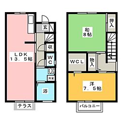 アネックス河尻C 2LDKの間取図画像