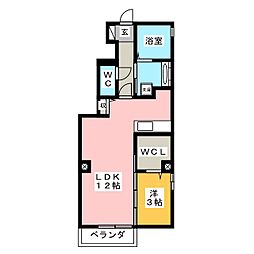 REVEB 1LDKの間取図画像