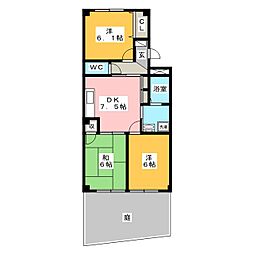 ライフインエクセル 3DKの間取図画像