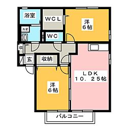 ウィルモア仙路 2LDKの間取図画像