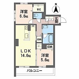 シャーメゾン舞子 3階2LDKの間取り