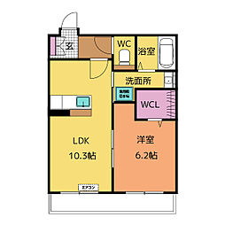 仮称　浄水MIIマンション 3階1LDKの間取り