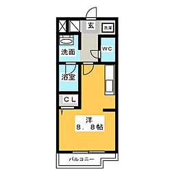 アーバンポイント豊田 2階ワンルームの間取り