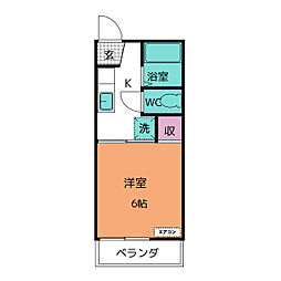フォーブル・ムラセ 1Kの間取図画像