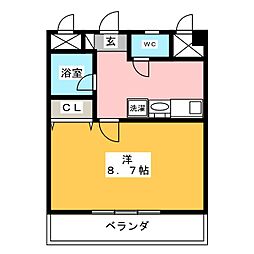 すまいる美里 1DKの間取図画像