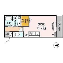 グランドディールーム京町 ワンルームの間取図画像