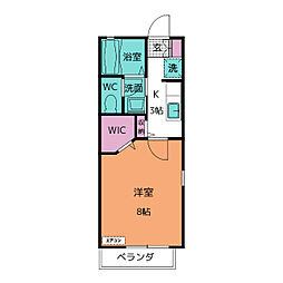 シャーメゾン浄水2 1Kの間取図画像
