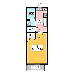 ベルツリーC 1Kの間取図画像