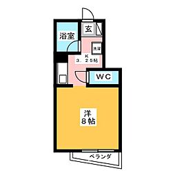LIVATOP日之出 1Kの間取図画像