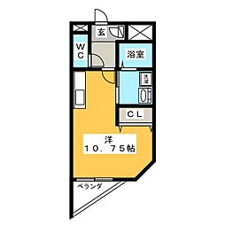 プラムファースト ワンルームの間取図画像