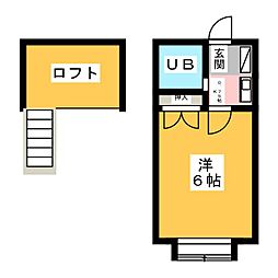 コスモ21梅坪 1Kの間取図画像