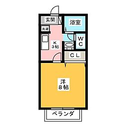 パストラルヤマシタ 1Kの間取図画像