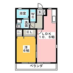 ノヴァントゥーノ　Ａ 1階1LDKの間取り