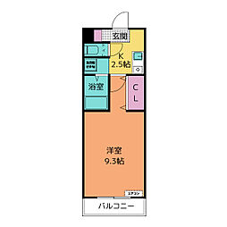 A・City今本町3 1Kの間取図画像