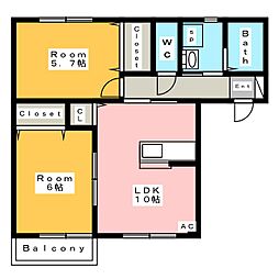 間取図画像 2LDK