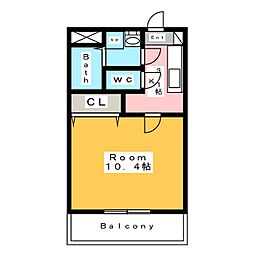 Ｍ1　ＣＲＵＩＳＥ桜町 4階1Kの間取り