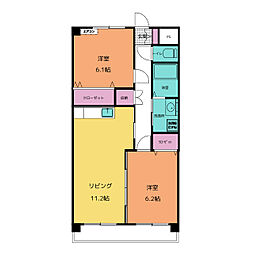 ルイーズ 3階2LDKの間取り