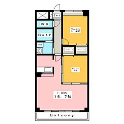 サニーコート 2LDKの間取図画像