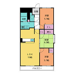 サンシャインハイツ 3LDKの間取図画像